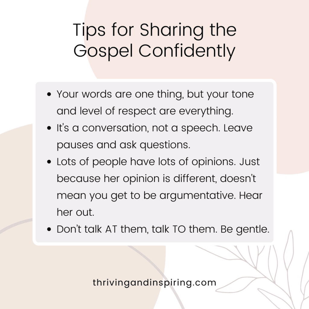 Tips for sharing the gospel confidently infographic