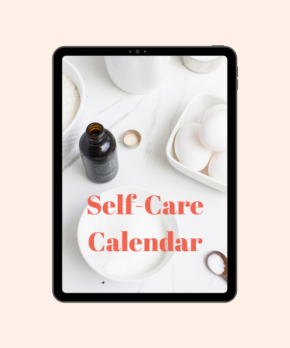 Self-care calendar product mockup on ipad