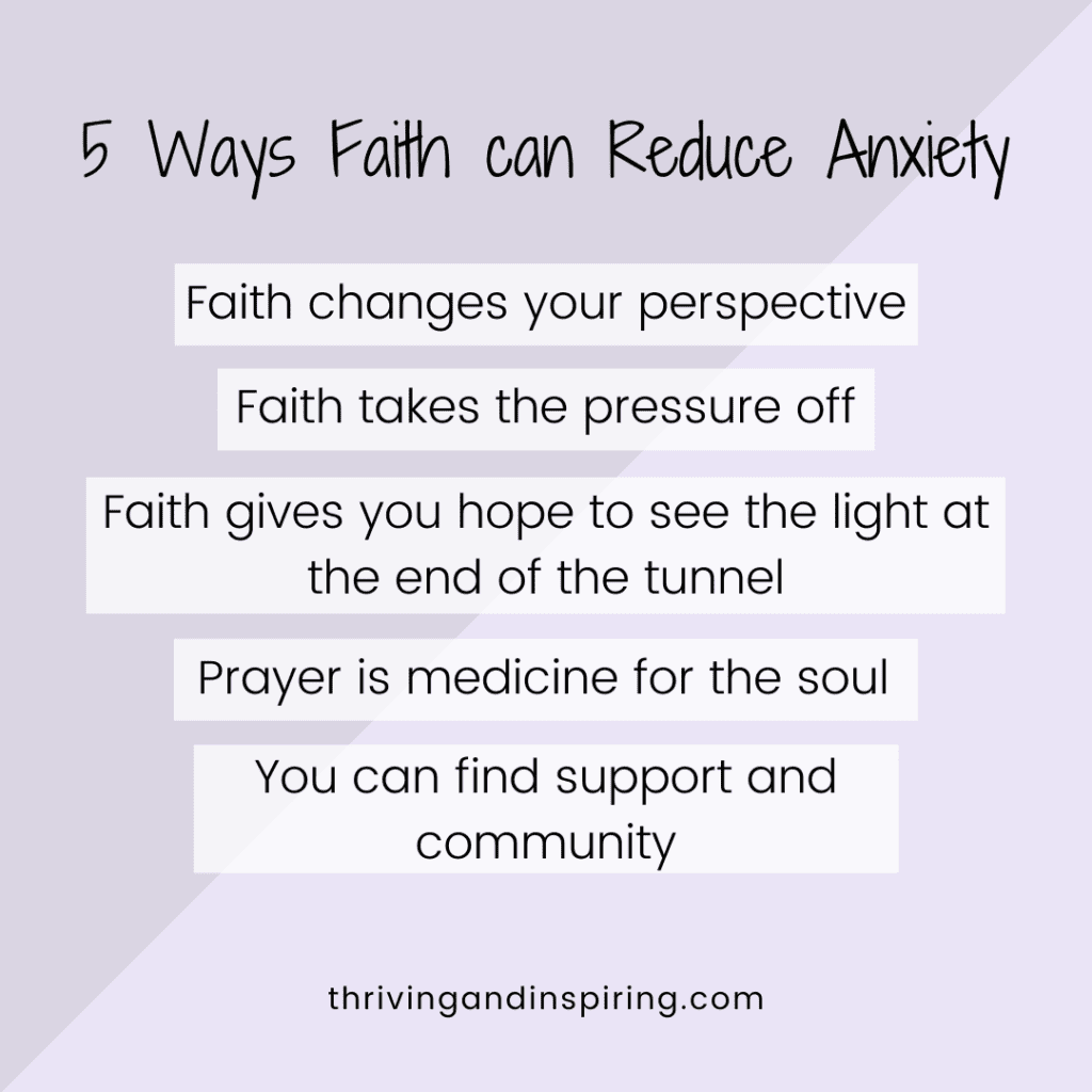 5 ways faith can reduce anxiety infographic