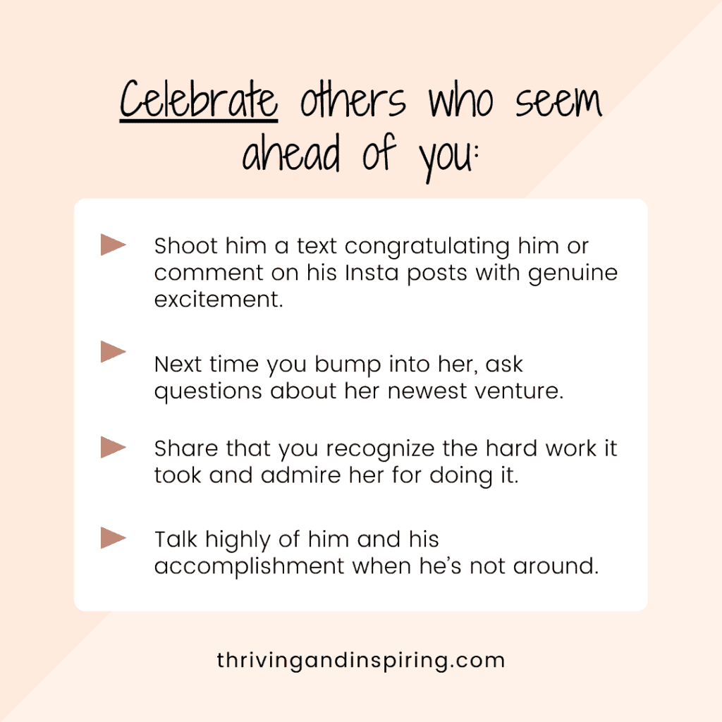 Celebrate others who seem ahead of you infographic