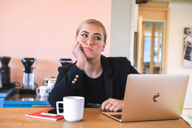 girl working on a laptop