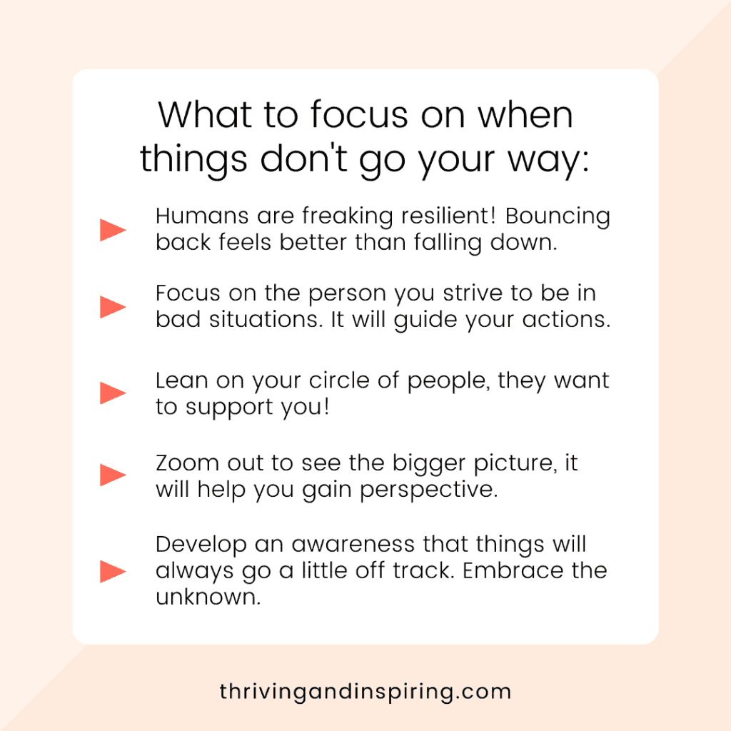 What to do when things don't go your way infographic
