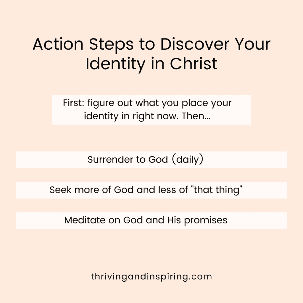 Action steps to discover your identity in Christ infographic