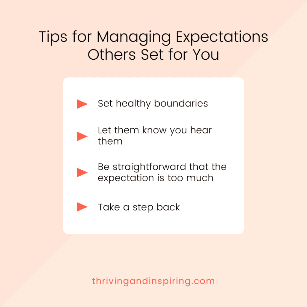 Tips for managing expectations others set for you infographic
