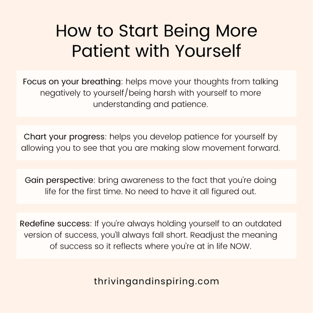 How to be patient with yourself infographic