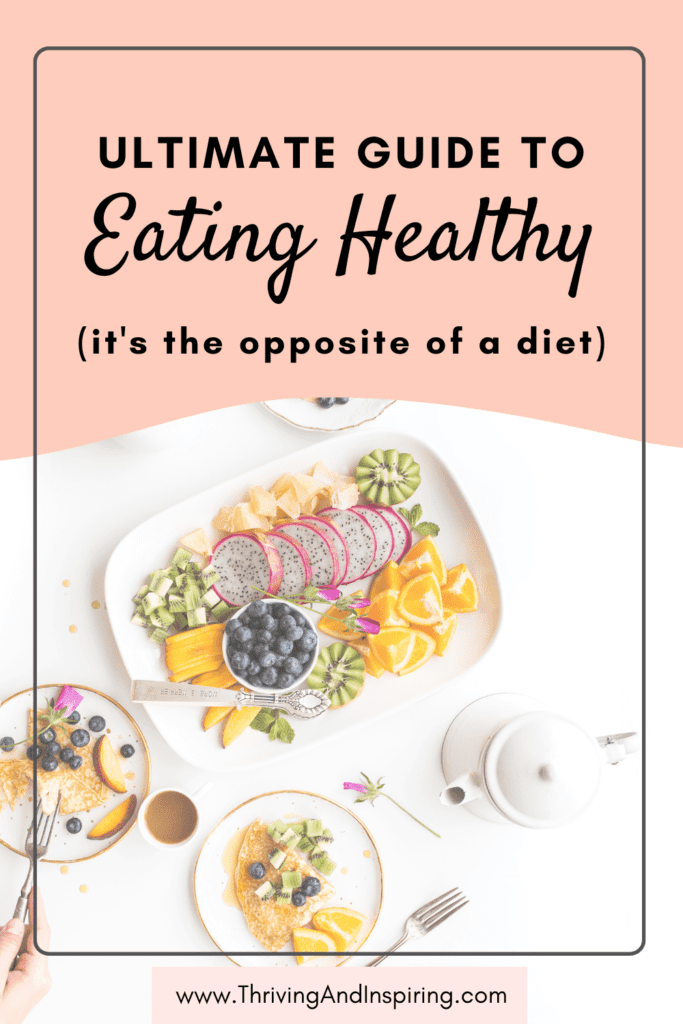 guide for how to eat healthy without going on a diet pin graphic