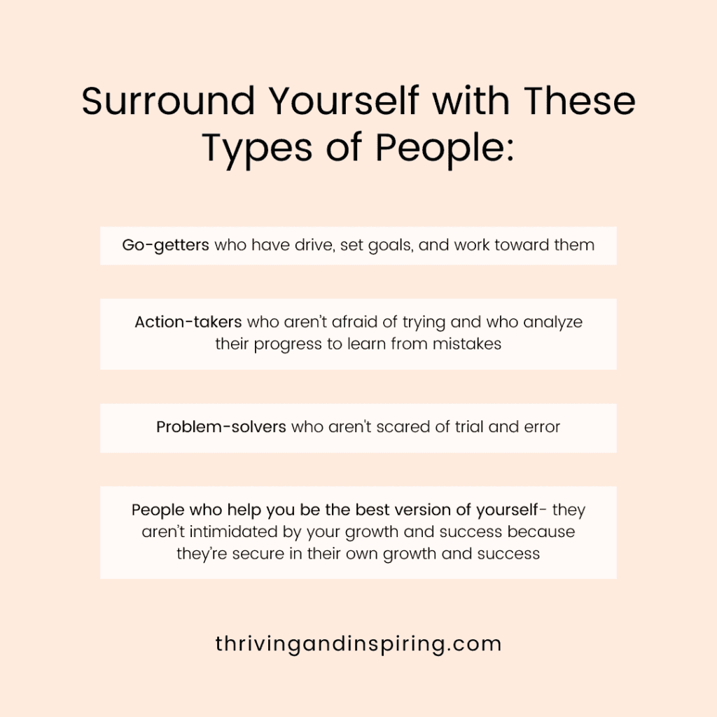 Surround yourself with these types of quality people infographic