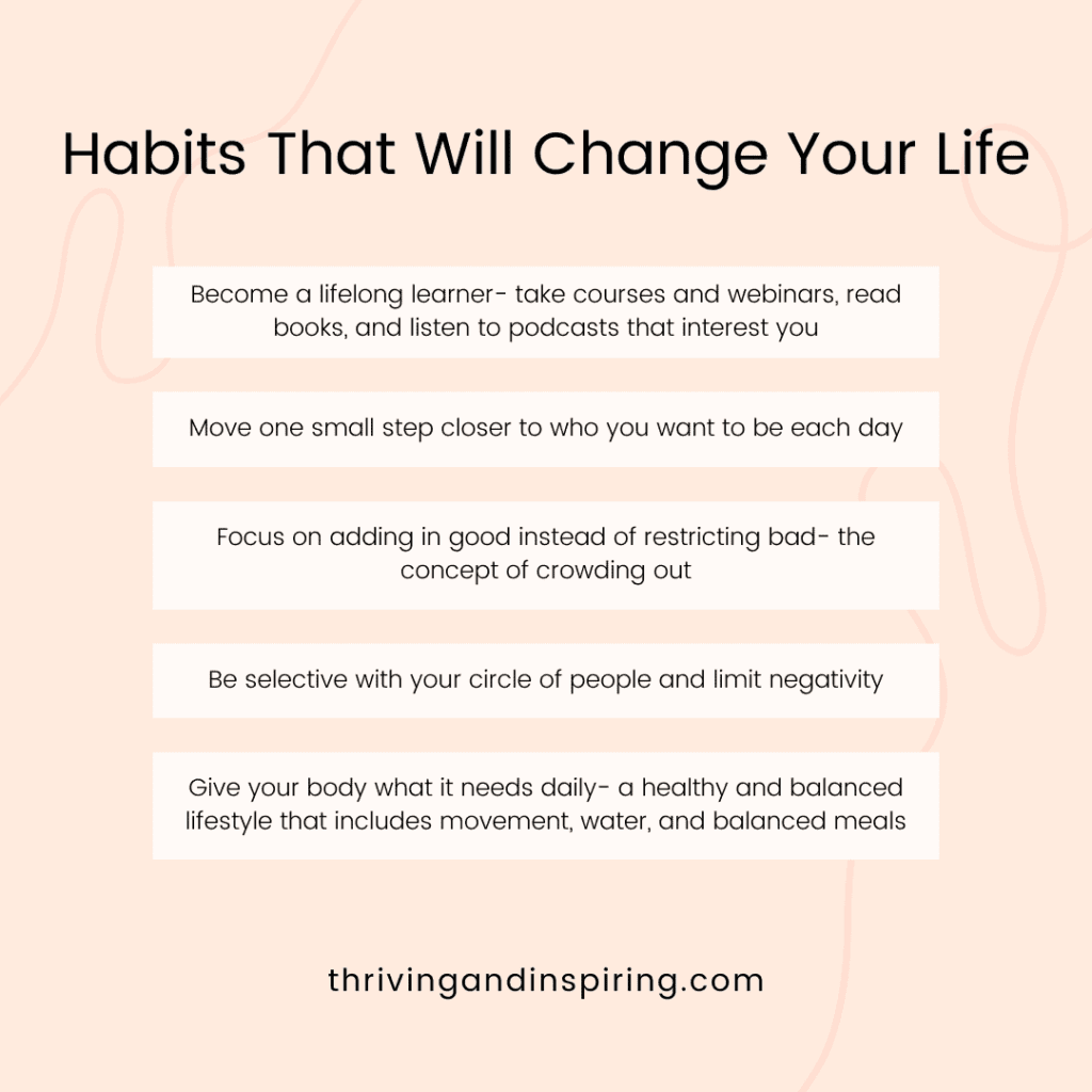 Habits that will change your life infographic
