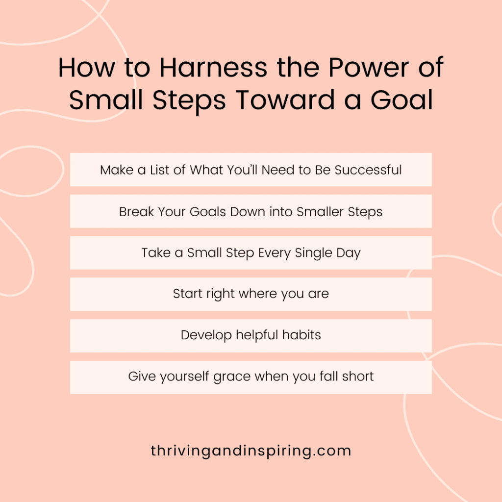 How to harness the power of small steps toward a goal infographic