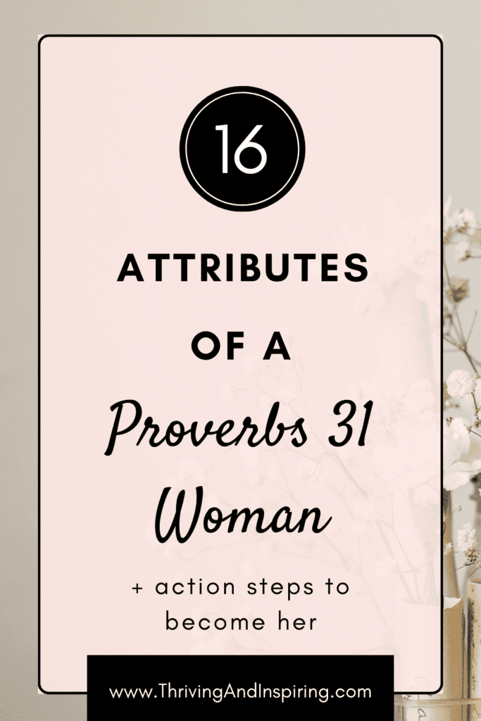 16 characteristics of a proverbs 31 woman pin graphic