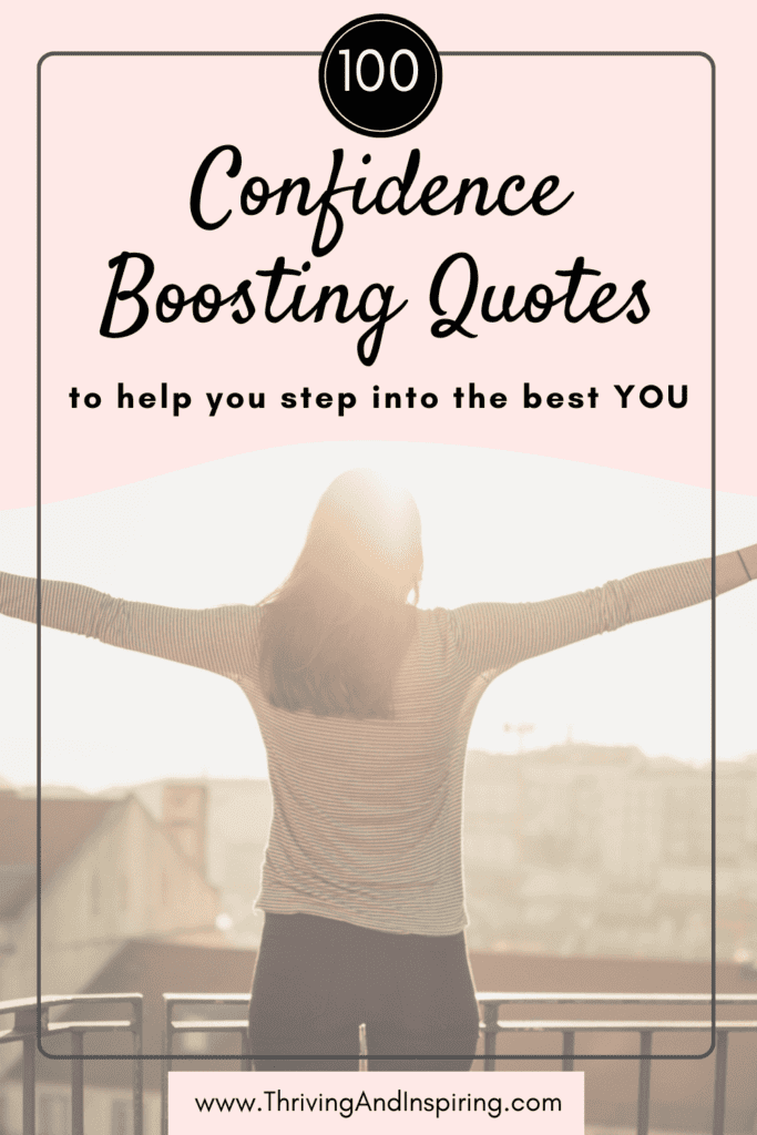 Confidence boosting quotes pin graphic