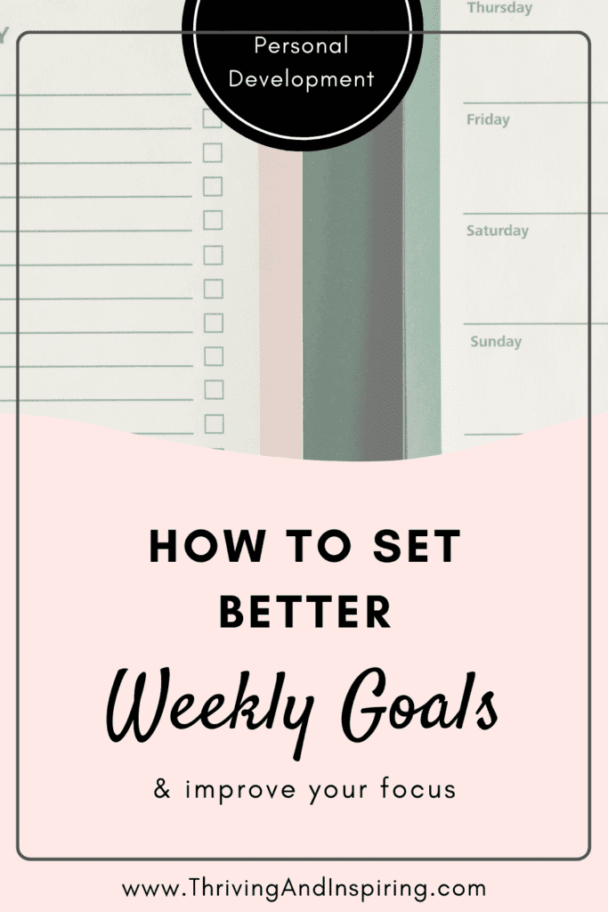 how to set better weekly goals pin graphic